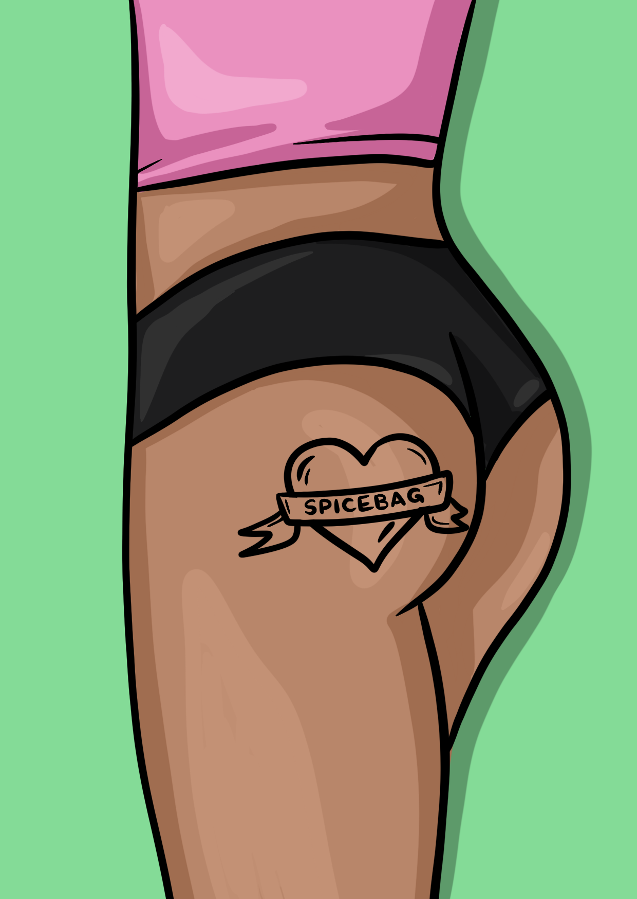 SPICEBAG ARSE TATTOO CARD
