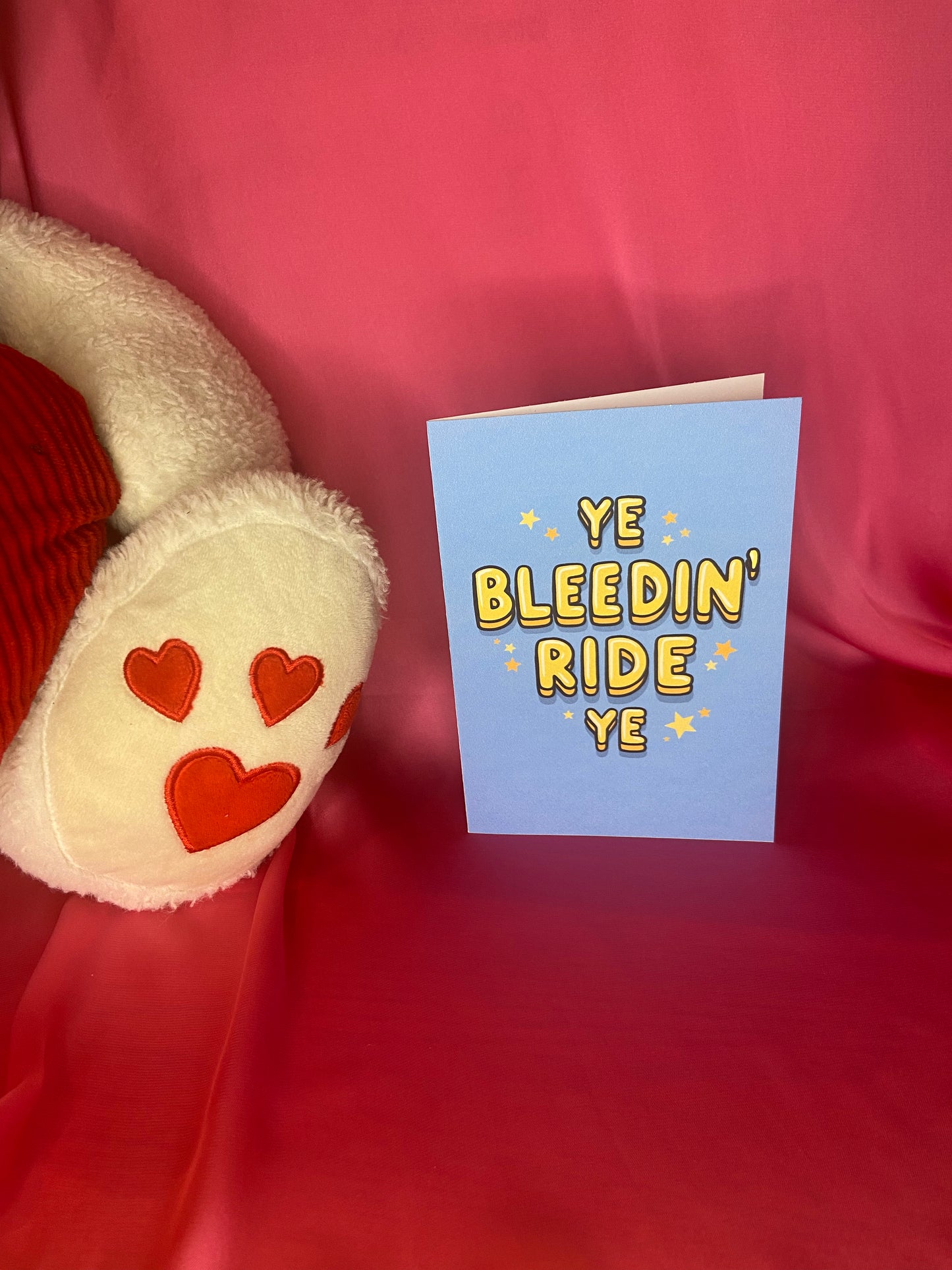 YE BLEEDIN" RIDE YE CARD